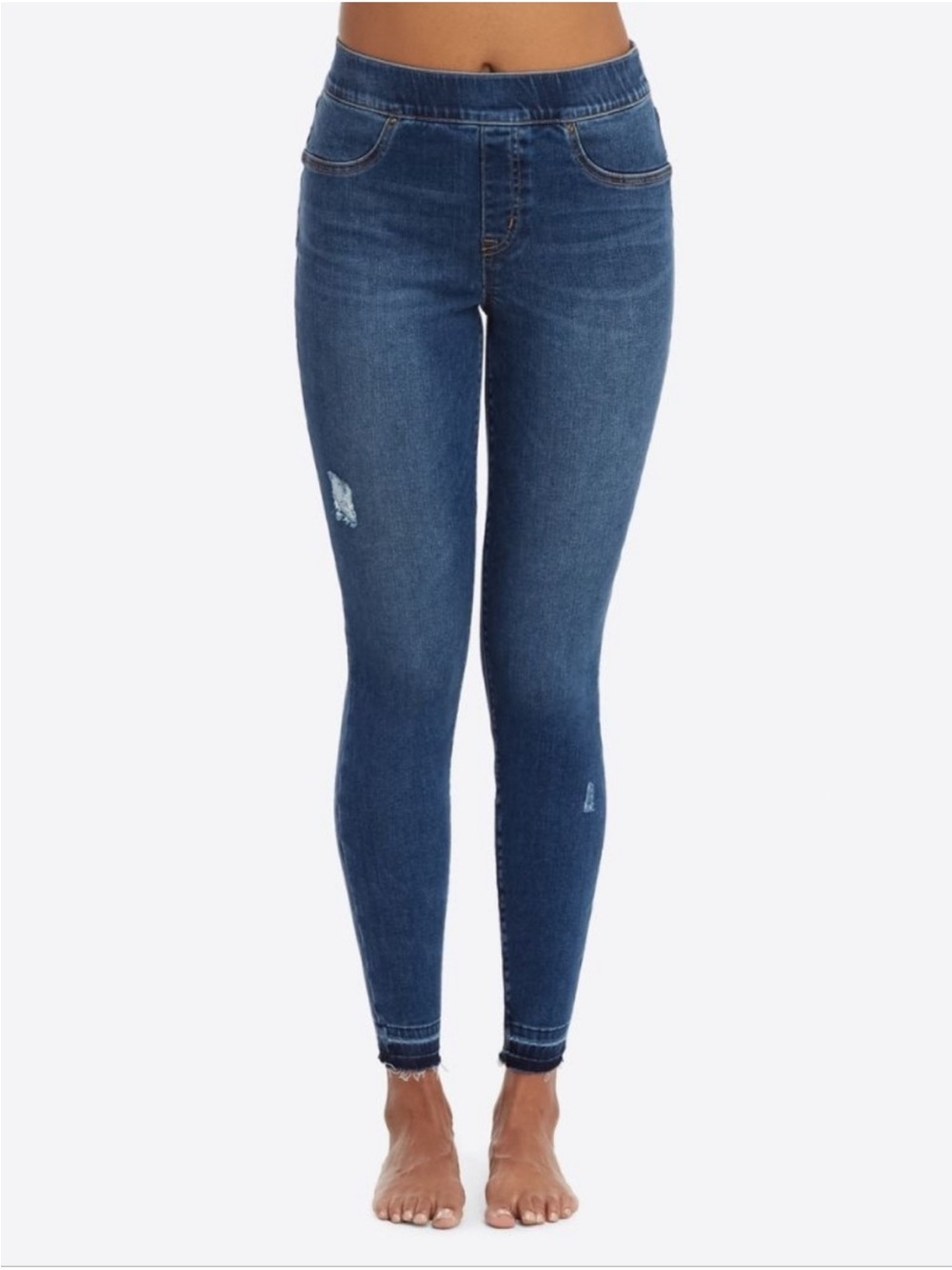 SPANX Distressed Skinny Pull-On Jeans Size S